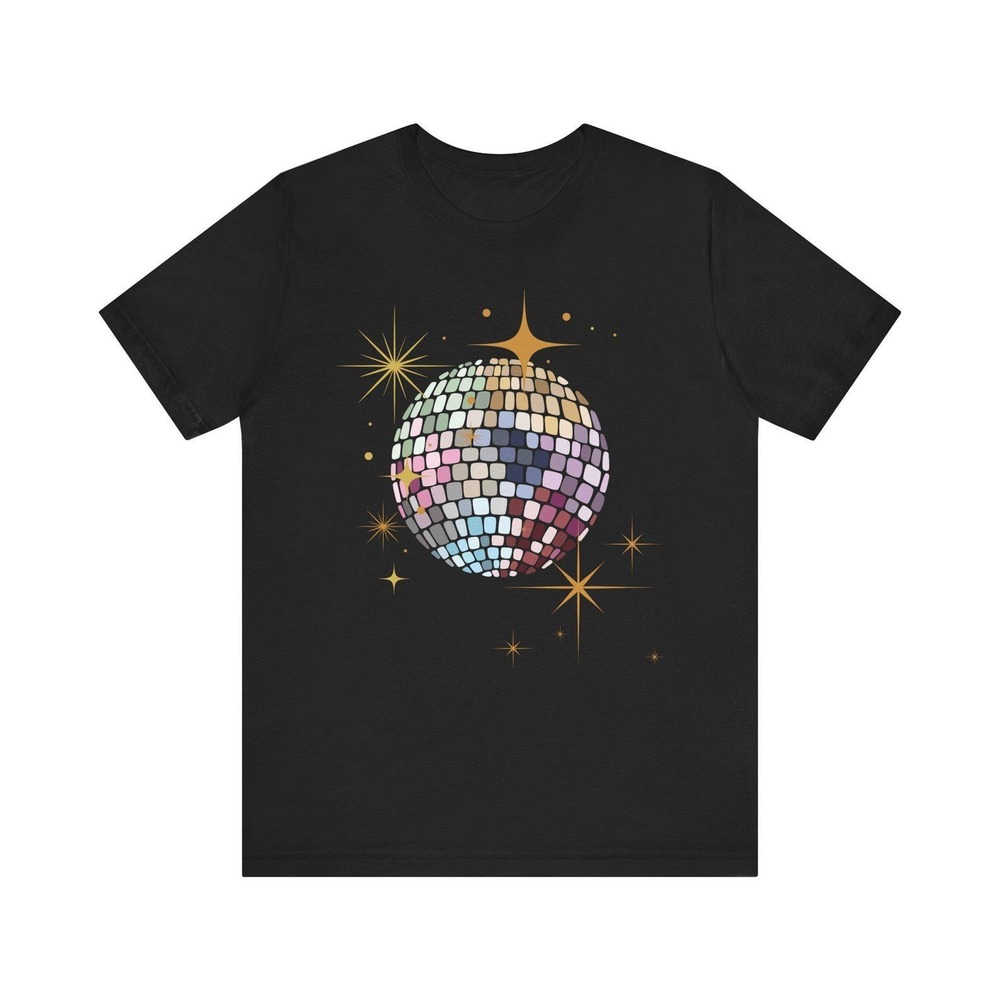 Disco Ball Graphic Tee Fun Party Shirt, Music Lover Gift
